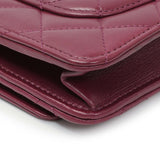 Chanel Purple Lambskin Quilted Wallet On Chain Handbags Chanel