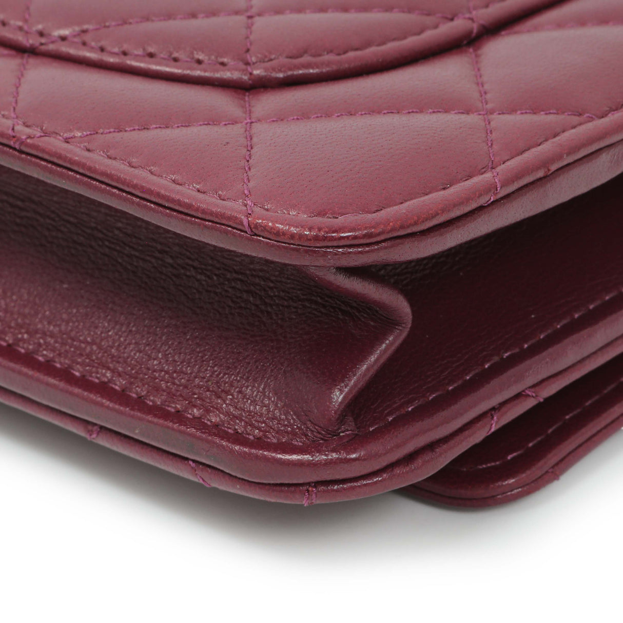 Chanel Purple Lambskin Quilted Wallet On Chain Handbags Chanel