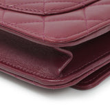 Chanel Purple Lambskin Quilted Wallet On Chain Handbags Chanel