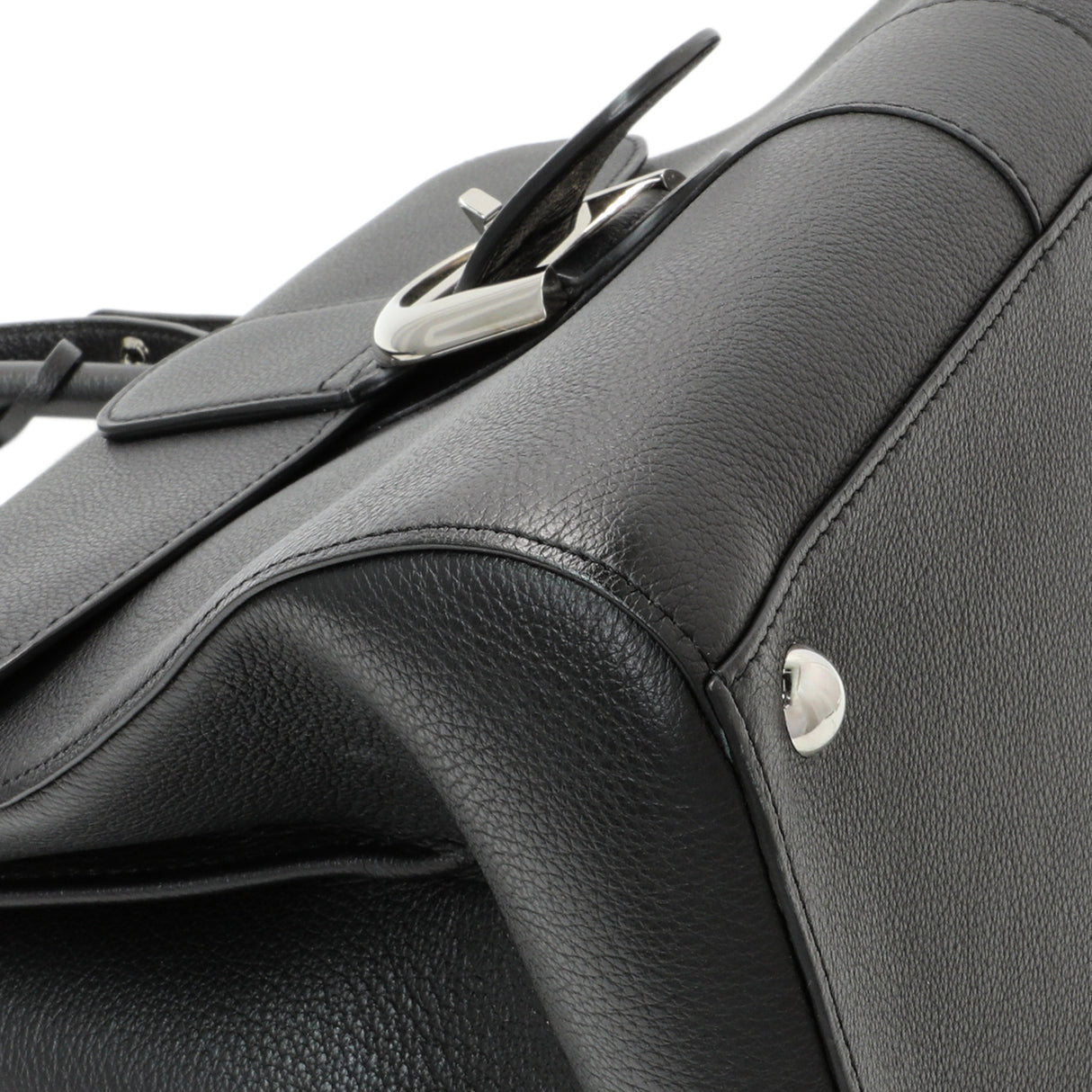 Delvaux Black Grained Calfskin Brillant MM Handbags Delvaux