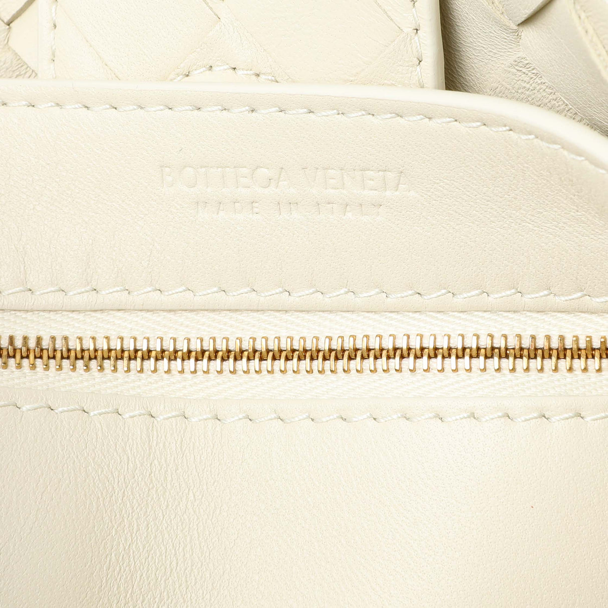 Bottega Veneta White Nappa Intrecciato Small Andiamo Shoulder Bag Handbags Bottega Veneta