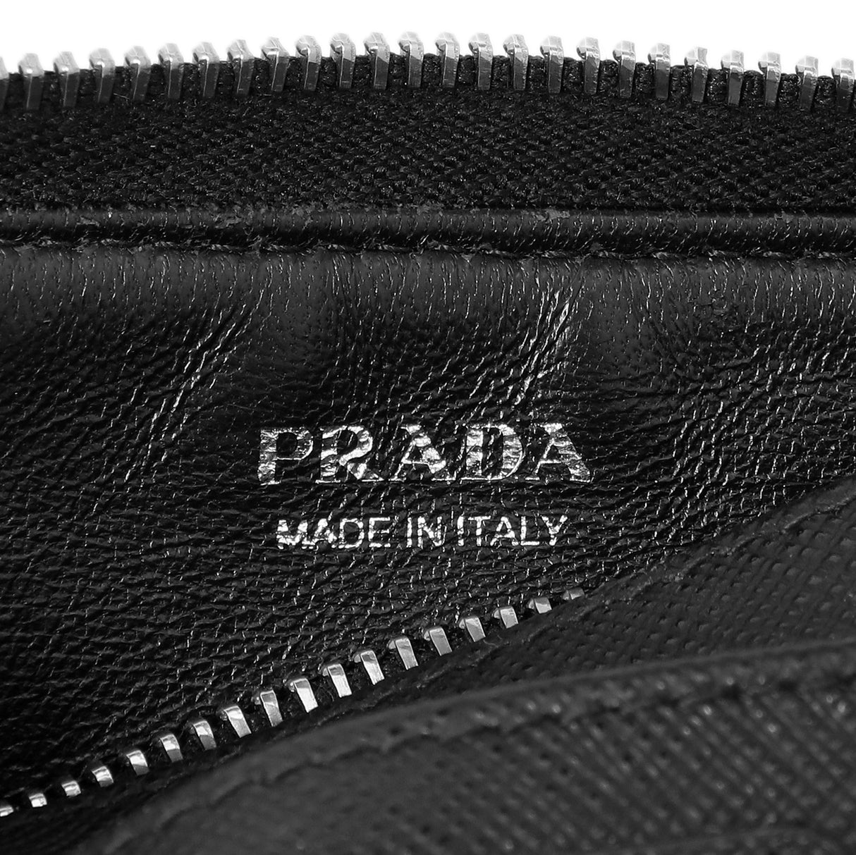 Prada Black Saffiano Zip Card Holder