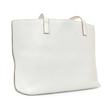 Prada White Vitello Daino Pocket Shopping Tote Handbags Prada