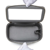 Chanel Grey Lambskin Quilted Small Top Handle Vanity Case With Chain Handbags Chanel