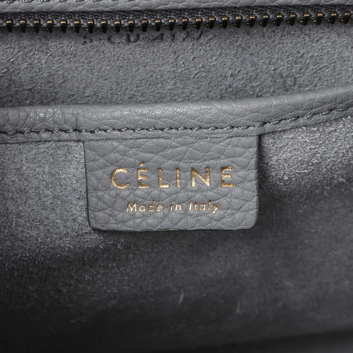 Celine Kohl Drummed Calfskin Nano Luggage Handbags Celine