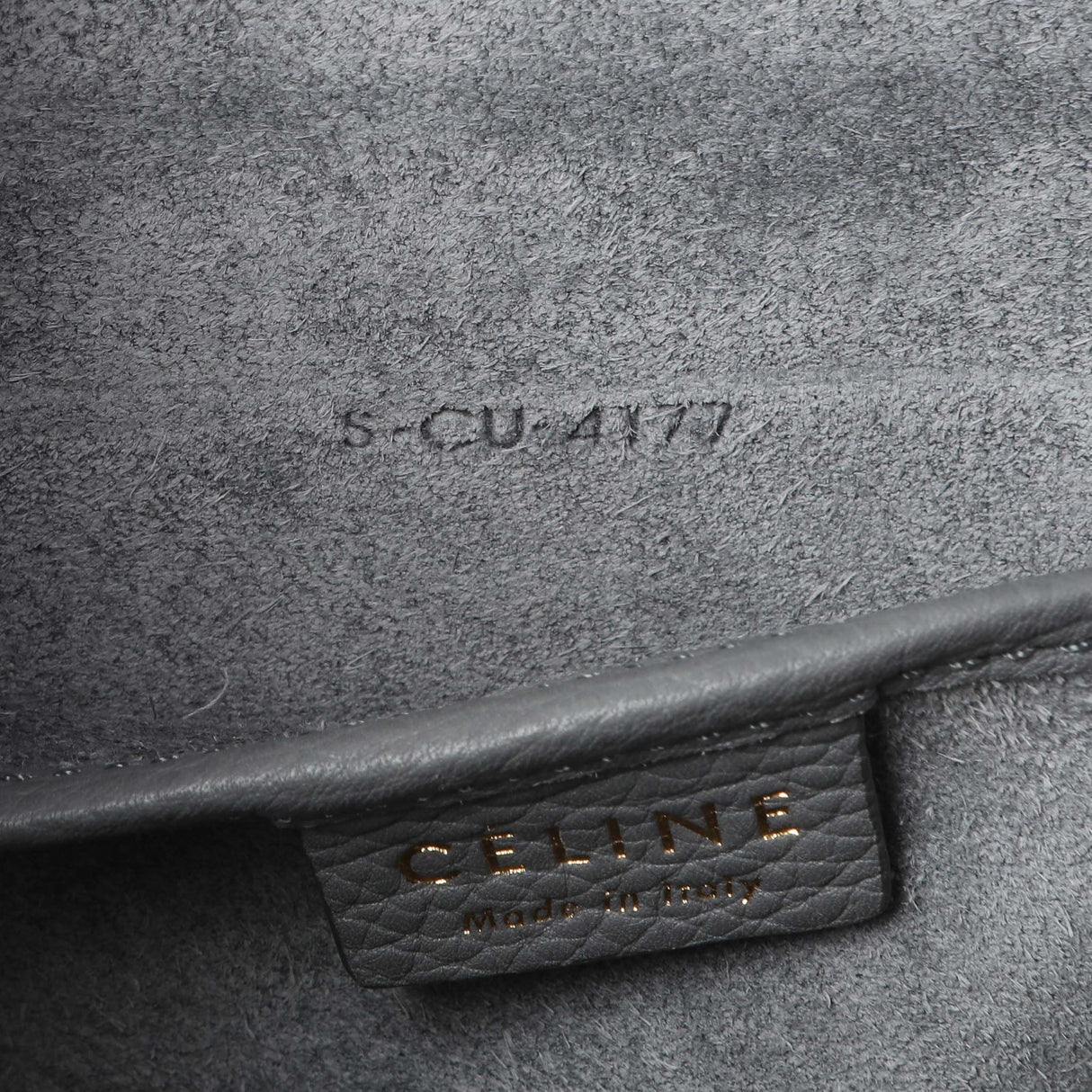 Celine Kohl Drummed Calfskin Nano Luggage Handbags Celine