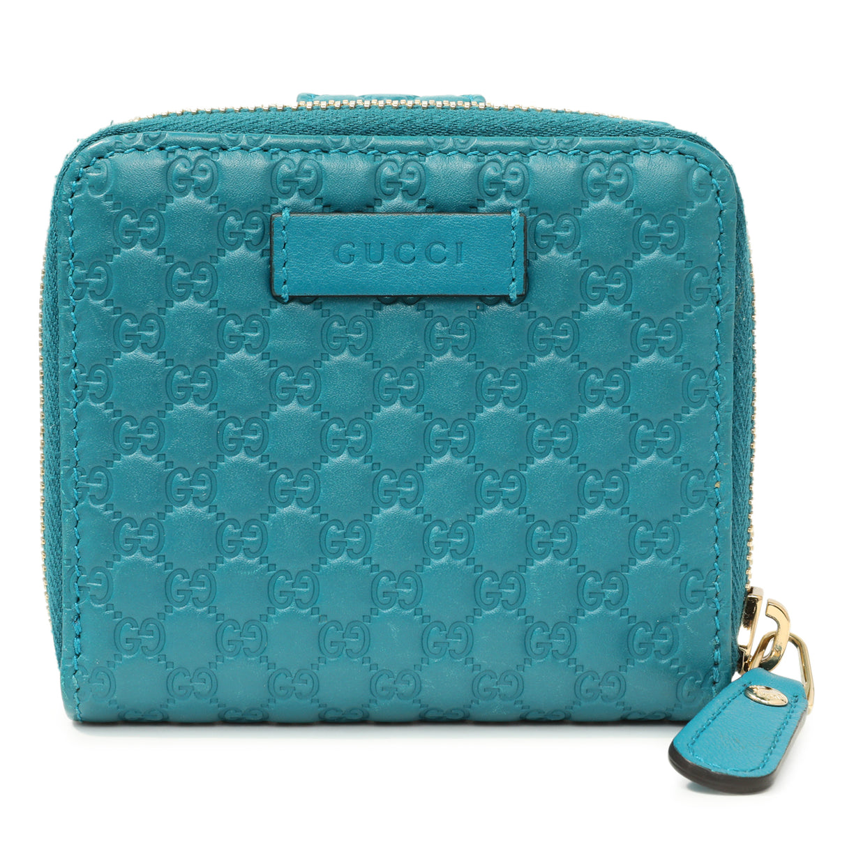 Gucci Teal Microguccissima Compact Wallet