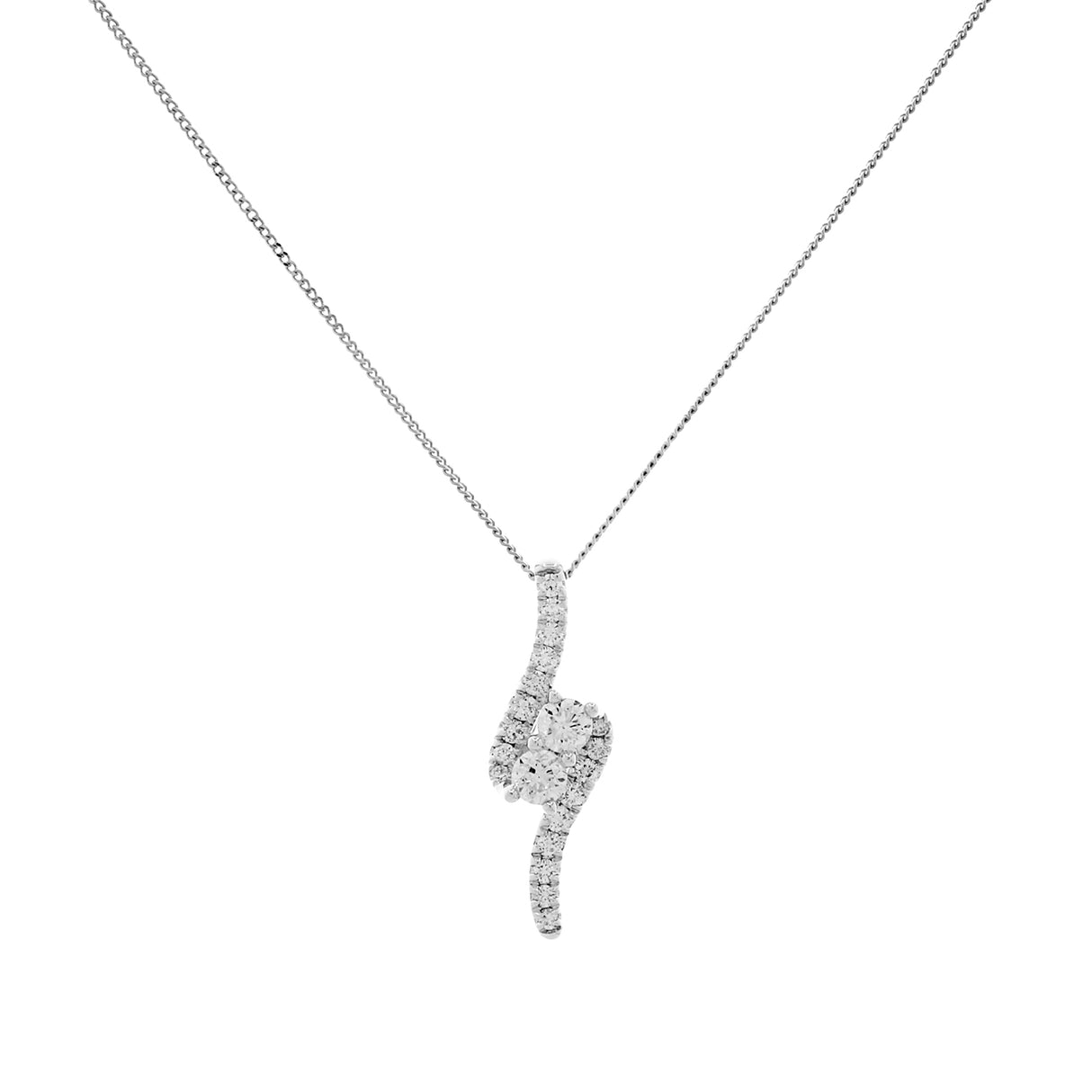 14K White Gold 1.08 Carat Diamond Pendant