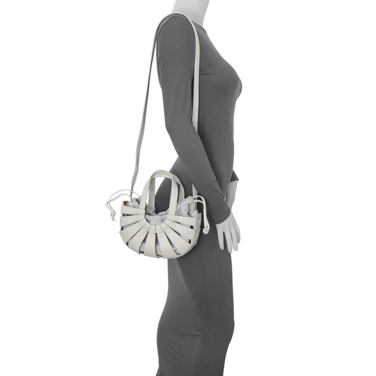 Bottega Veneta White Calfskin Small Shell Bag – Modaselle