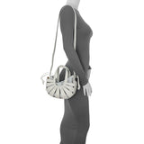 Bottega Veneta White Calfskin Small Shell Bag Handbags Bottega Veneta