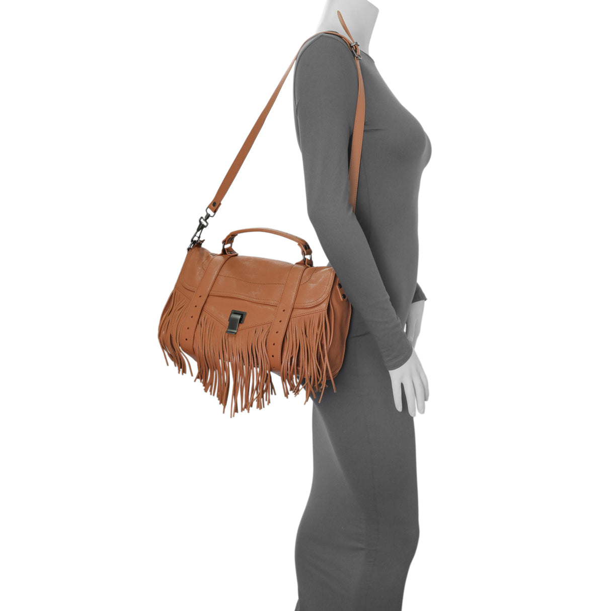 Proenza Schouler Brown Lambskin PS1 Fringe Satchel Handbags Proenza Schouler