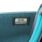 Chanel Blue Quilted Iridescent Lambskin Wallet On Chain Handbags Chanel