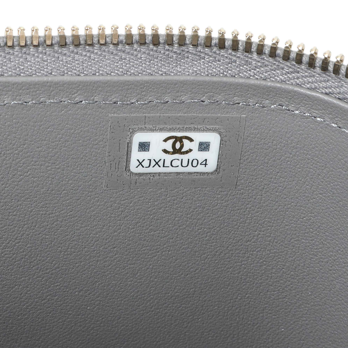 Chanel Grey Lambskin Quilted Small Top Handle Vanity Case With Chain Handbags Chanel