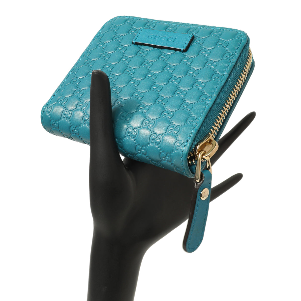 Gucci Teal Microguccissima Compact Wallet