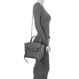 Celine Grey Grained Calfskin Micro Belt Bag Handbags Celine