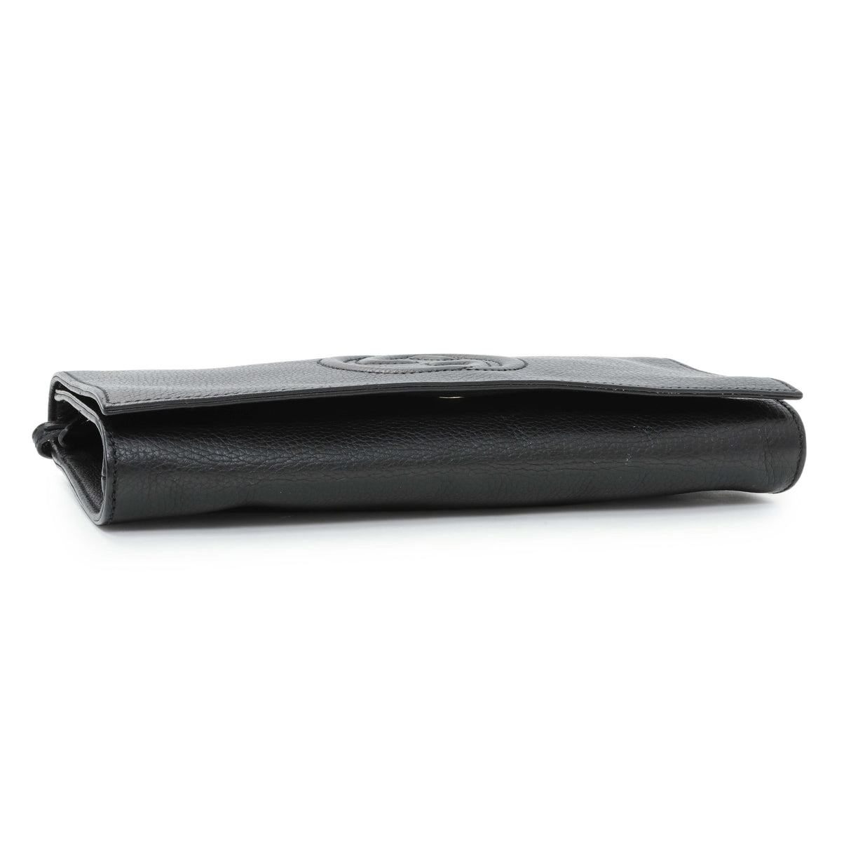 Gucci Black Leather Medium GG Soho Tassel Clutch Handbags Gucci