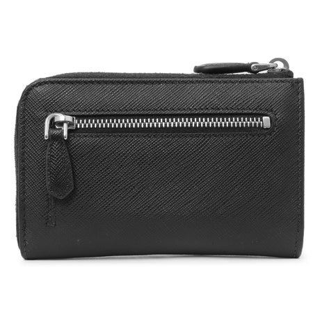 Prada Black Saffiano Zip Card Holder