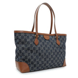 Gucci Blue Monogram Denim Medium Ophidia Shopping Tote Handbags Gucci