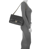 Chanel Black Quilted Caviar Jumbo Double Flap Handbags Chanel