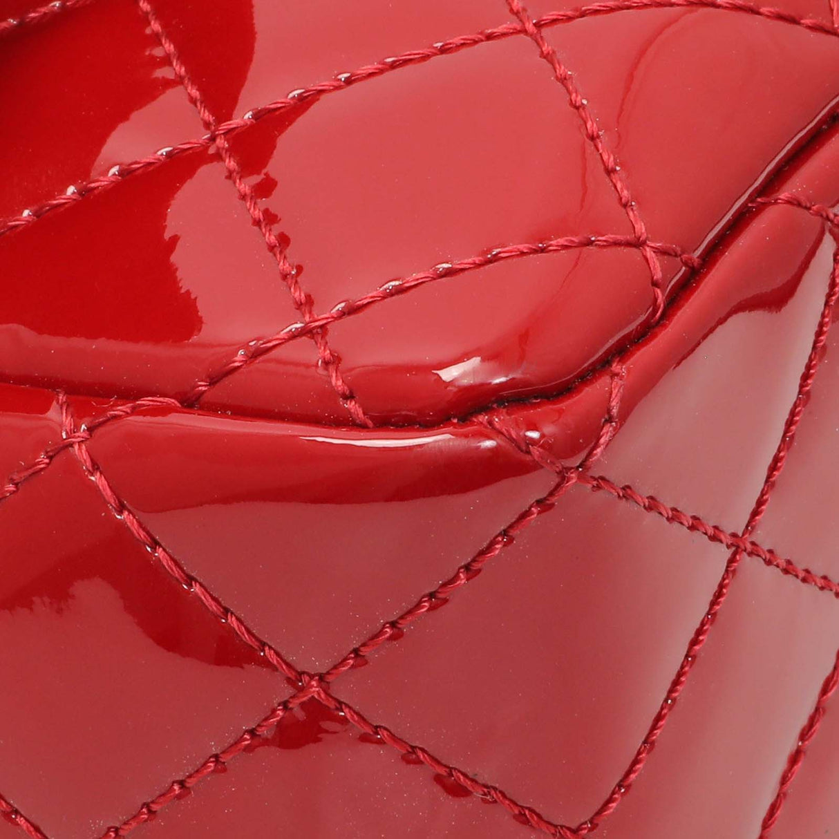 Chanel Red Patent Quilted Valentine Flap