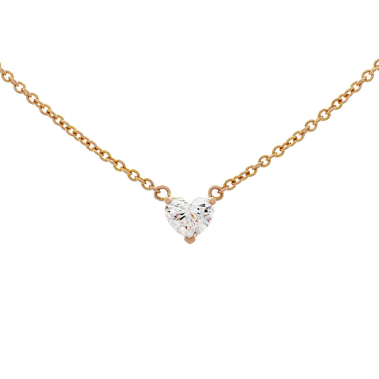 18K Rose Gold 0.51 Carat Heart Diamond Pendant