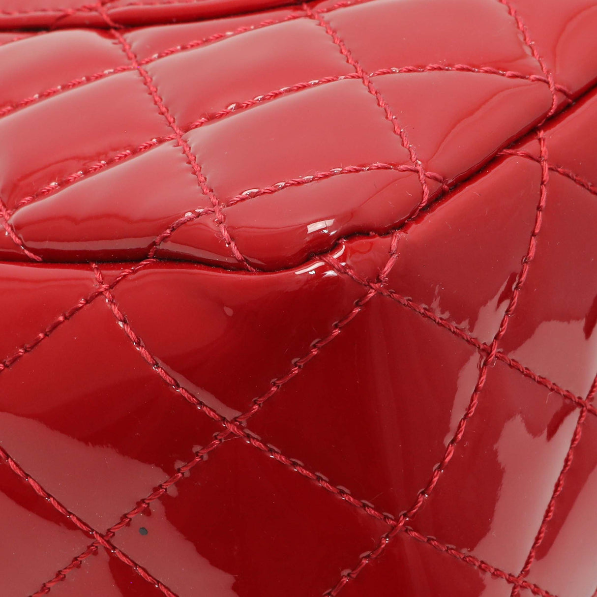 Chanel Red Patent Quilted Valentine Flap
