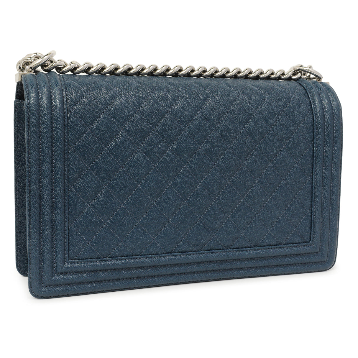 Chanel Blue Quilted Caviar New Medium Boy Bag