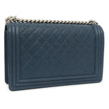 Chanel Blue Quilted Caviar New Medium Boy Bag