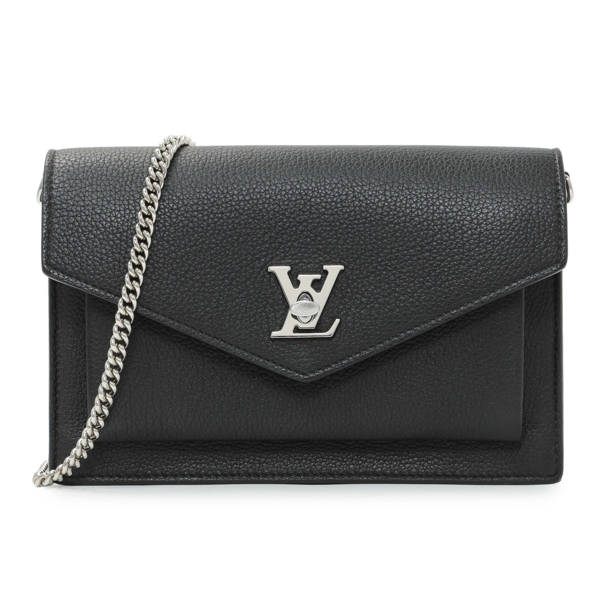 Louis Vuitton Black Calfskin Mylockme Chain Pochette