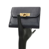 Salvatore Ferragamo Blue Calfskin Compact Wallet Accessories Salvatore Ferragamo