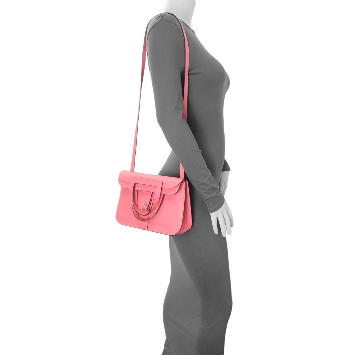 Hermes Rose Azalee Evercolor Halzan 25 Handbags Hermes