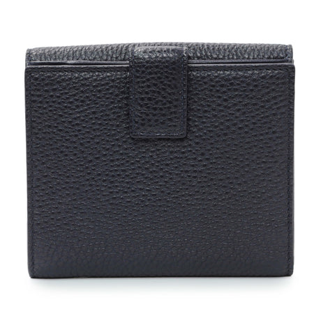 Salvatore Ferragamo Blue Calfskin Compact Wallet Accessories Salvatore Ferragamo
