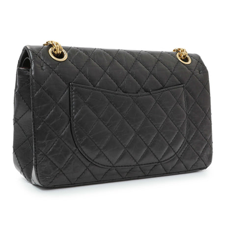 Chanel Black Aged Calfskin Quilted 2.55 Reissue 225 Flap Handbags Chanel
