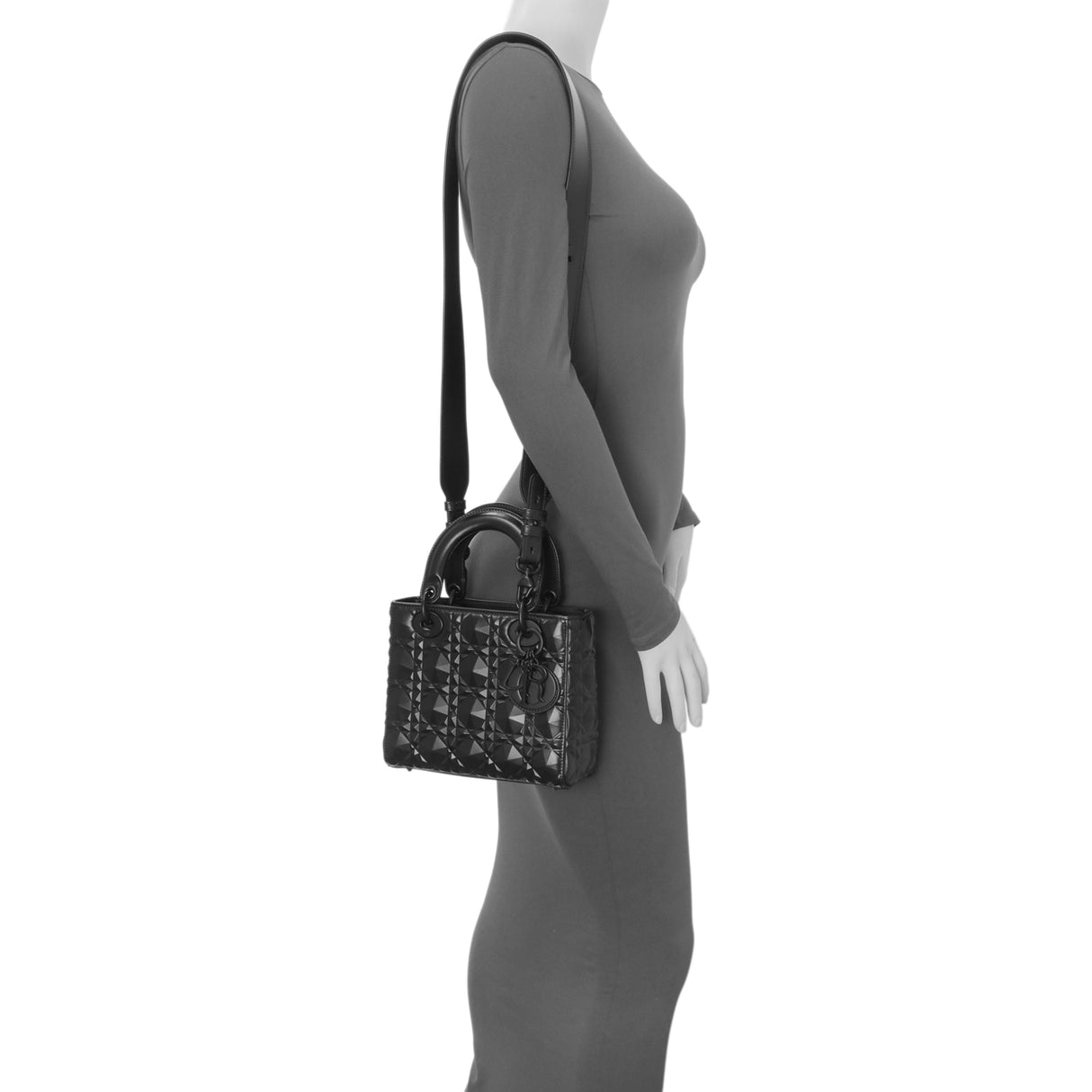 Christian Dior Black Diamond Cannage Lady Dior Small Handbags Christian Dior