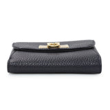 Salvatore Ferragamo Blue Calfskin Compact Wallet Accessories Salvatore Ferragamo