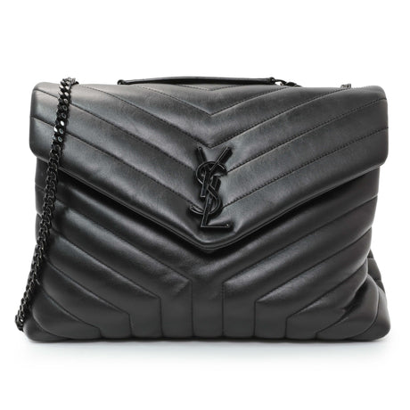 Saint Laurent Black Calfskin Medium Loulou Handbags Saint Laurent