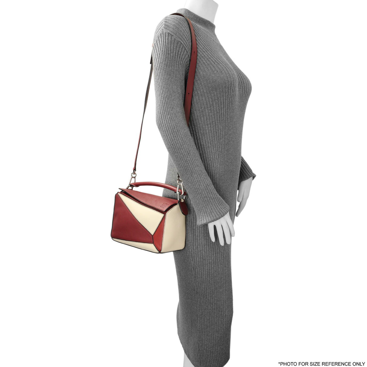 Loewe Burgundy Calfskin Small Puzzle Bag