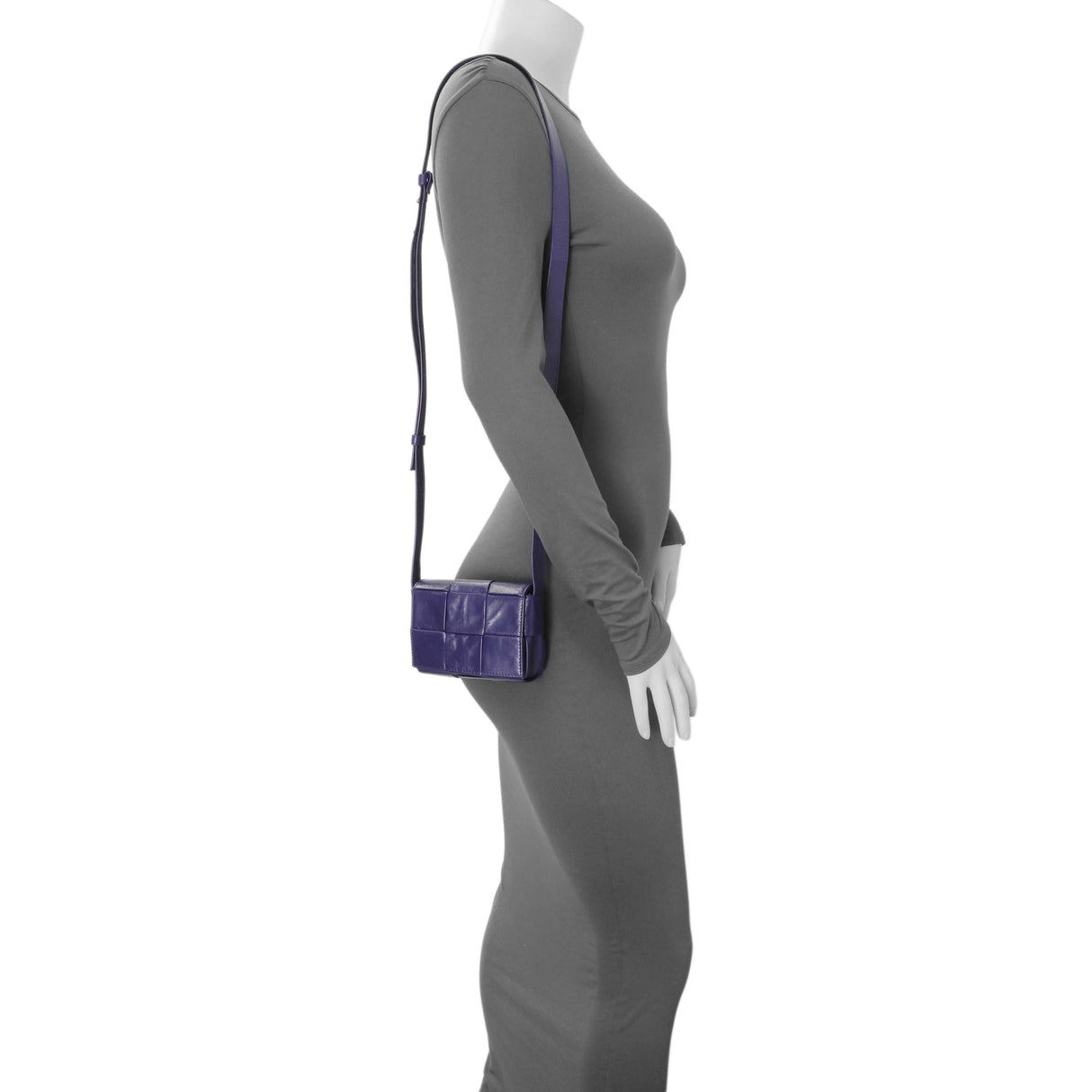 Bottega Veneta Purple Paper Calfskin Maxi Intreccio Extra Mini Cassette Crossbody Bag Handbags Bottega Veneta