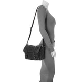 Gucci Black Nylon Monogram Double Buckle Flap Messenger Bag Handbags Gucci