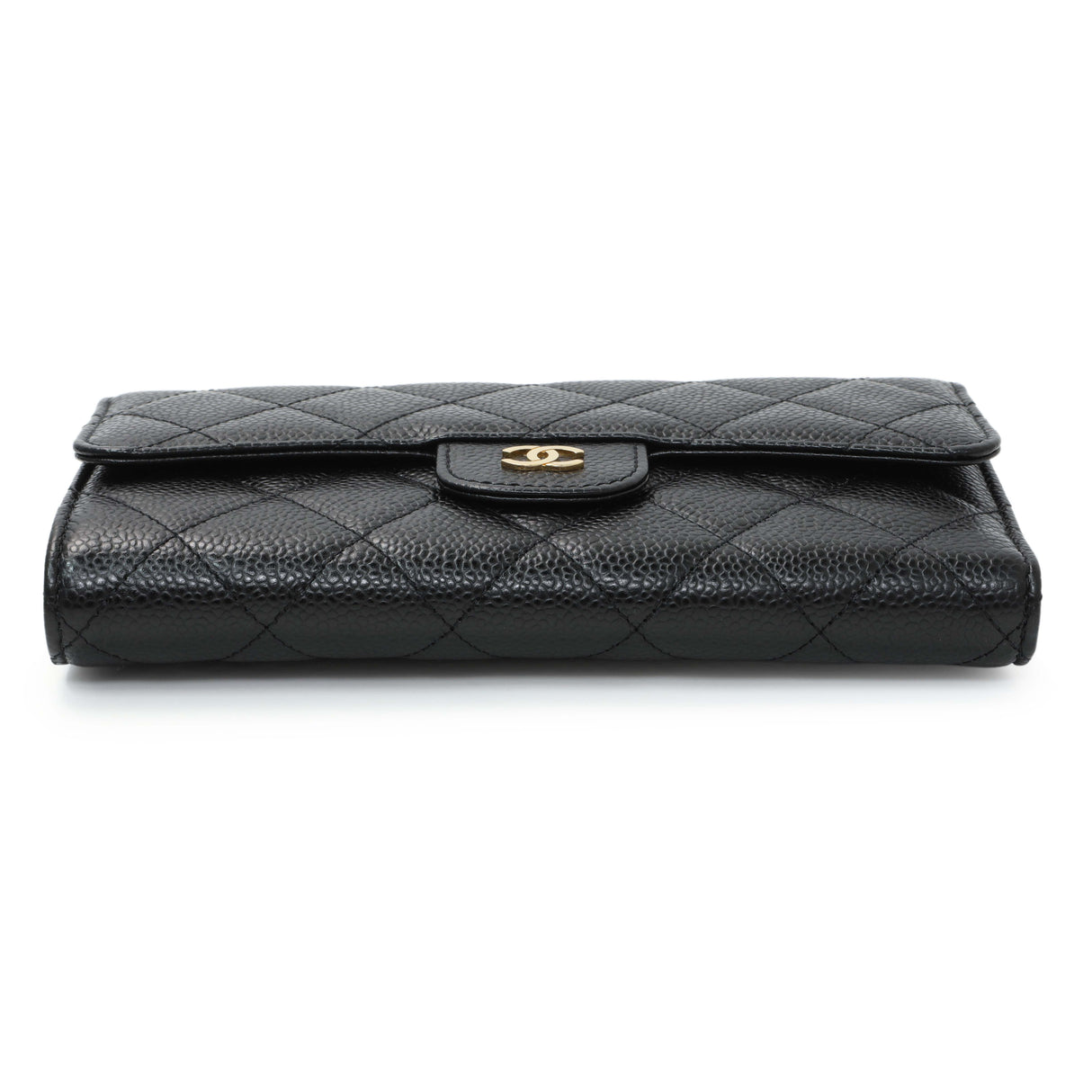 Chanel Black Quilted Caviar Large Flap Wallet Accessories Chanel