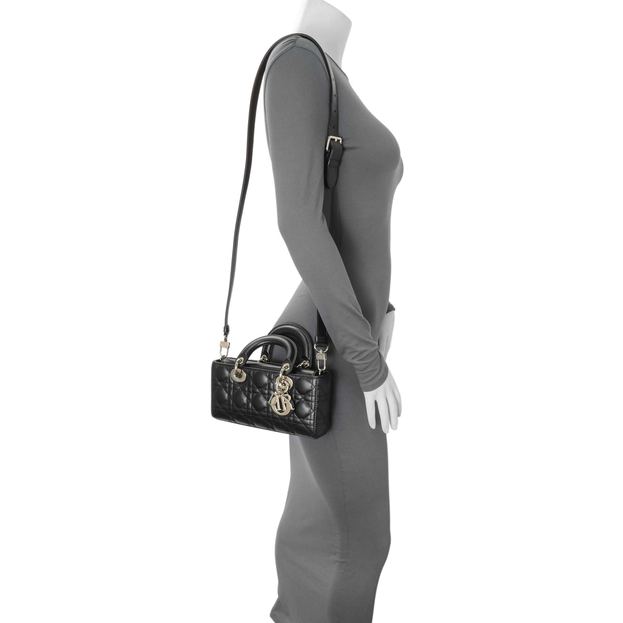 Christian Dior Black Cannage Small Lambskin Lady D-Joy