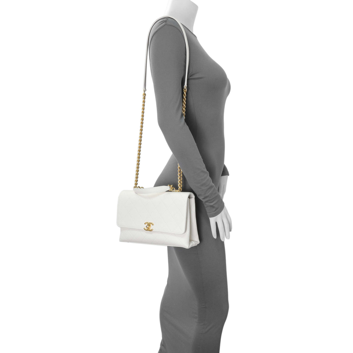 -6 items Wed June 24 ⬆️- Chanel White Quilted Caviar Chic Affinity Flap Handbags Chanel
