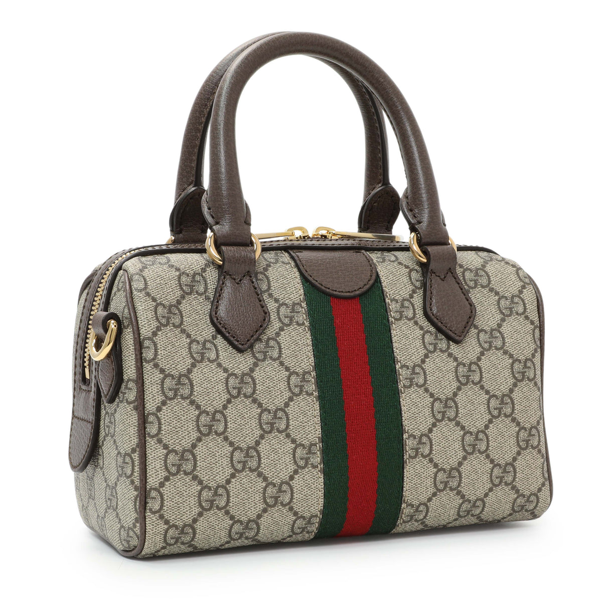 Gucci GG Supreme Monogram Web Small Ophidia Boston Bag Handbags Gucci