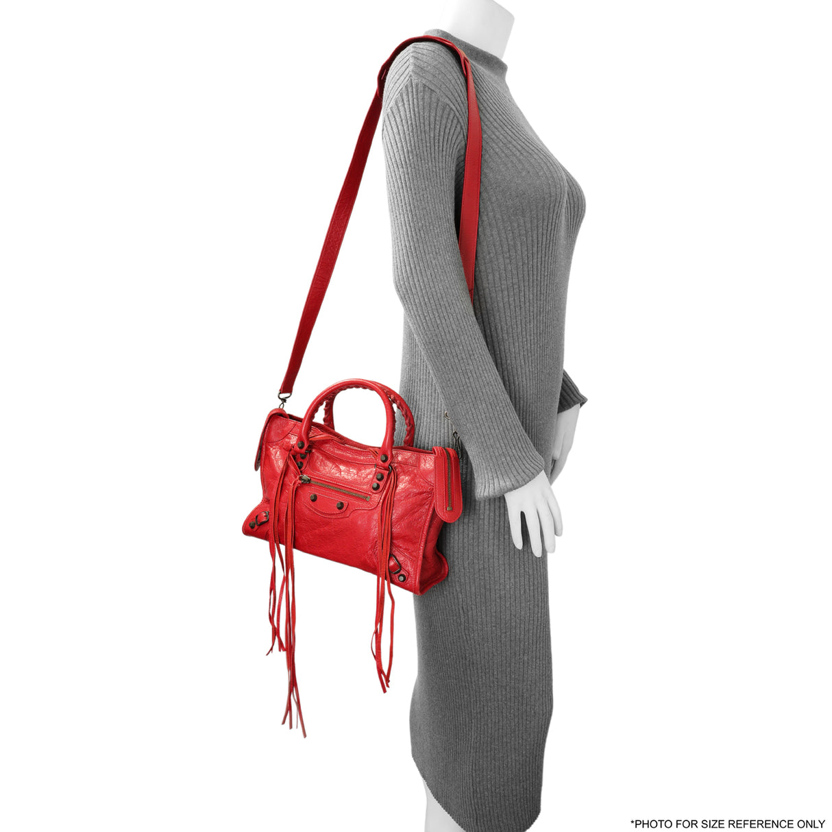 Balenciaga Red Agneau Classic Hardware S City