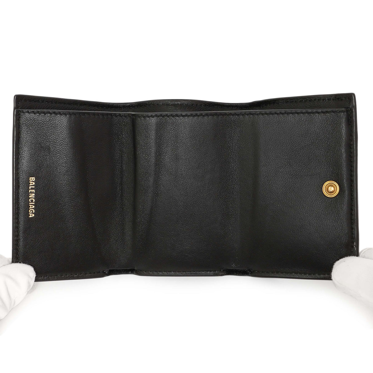 Balenciaga Black Calfskin Hourglass Mini Wallet