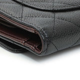Chanel Black Quilted Caviar Large Flap Wallet Accessories Chanel