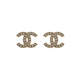 Chanel Crystal Pearl CC Earrings