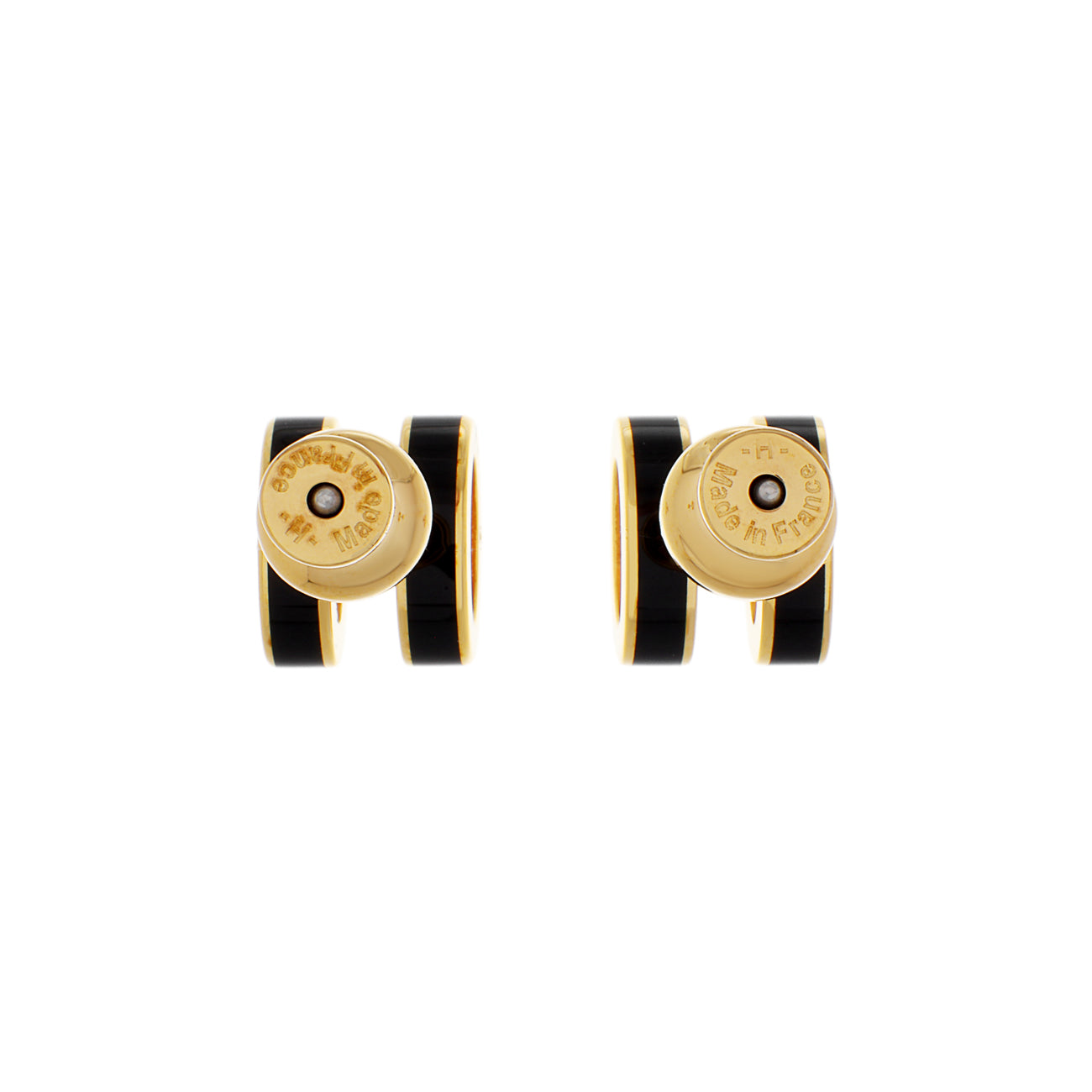 Hermes Yellow Gold Black Lacquer Mini Pop H Earrings – Modaselle