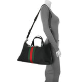 Gucci Black Techno Canvas Web Duffle Handbags Gucci