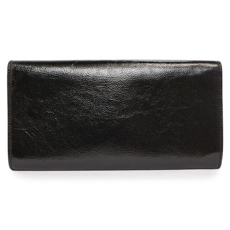 Saint Laurent Black Textured Patent Monogram Small Belle De Jour Clutch